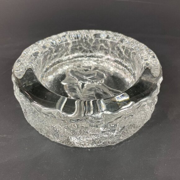 Kosta Boda Rhapsody Ashtray Clear Textured Glass With Dancing Couple Design - Picture 3 of 7